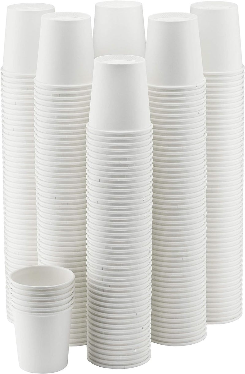 NYHI 300-Pack 8 oz White Disposable Paper Cups for Hot & Cold Drinks - Coffee, Tea, Water - Leak-Proof for Parties & Offices - Image 1